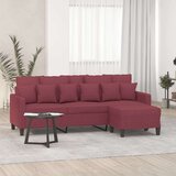 vidaXL Kavč trosed s stolčkom za noge vinsko rdeč 180 cm bla | Shoptok.si