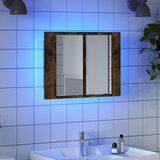  LED kupaonski ormarić s ogledalom boja hrasta 60x12x45cm drveni | shoptok.hr