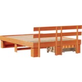  Konstrukcija postelje z vzglavjem Voskast rjav 150 x 200 cm, (5000128116) | Shoptok.si