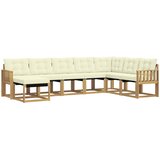  Set vanjskih sofa 8 kom. Bijela i krem Smeđa 306 x 187,5 x 73 cm | shoptok.hr