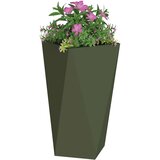  Cvetlično korito Oljčno zelena 40 x 40 x 75 cm Jeklo, (5000207620) | Shoptok.si
