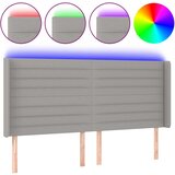 Maison Chic led posteljno vzglavje - vzglavna omarica - nočna omarica svetlo sivo 183x16x118/128 cm blago, (21710686) | Shoptok.si