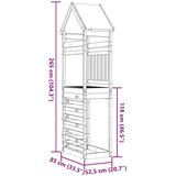  Igralna stolpnica Rjava Trdna impregnirana les - - Rjava - 31.11 - 52,5 x 85 x 265 cm - 2025- | Shoptok.si