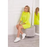 Kesi Dress with hood and pockets yellow neon color | shoptok.hr
