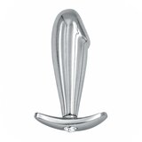 SuperLove Penis Butt Plug Silver-Clear Gem u