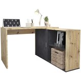 MID.YOU kotna pisalna miza leseni material temno siva, hrast artisan | Shoptok.si