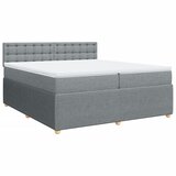 Maison Chic Box spring postelja - Vzmetna postelja z vzmetnico svetlo siva 200x200 cm blago SL17800, (21894349) | Shoptok.si