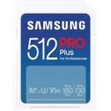 Samsung MB-SD512S/EU SD Card 512GB, PRO Plus, SDXC, UHS-I U3 V30 Class 10, Read up to 180MB/s, Write up to 130 MB/s, for 4K and FullHD video recording cene