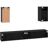 TV Kabinet za Zid 3 pcs 100 x 30 x 30 cm Crni hrast | shoptok.hr