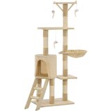 vidaXL Penjalica za mačke sa stupovima za grebanje od sisala 138 cm bež | shoptok.hr