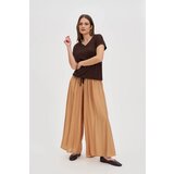 Marisse Brown V-Neck Blouse | Shoptok.si
