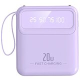 Avizar Baterija PowerBank 10000mAh 20W z LED zaslonom / svetilko / kompaktnimi kabli, Lavanda, (5000017384) Cene