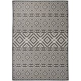 vidaXL Vanjski tepih ravnog tkanja 140 x 200 cm crne pruge | shoptok.hr