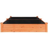 vidaXL Vrtna visoka greda s podlogo rjava 240x120x25cm trden les jelke | Shoptok.si