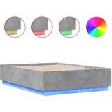 Furnova Posteljni okvir z LED lučkami betonsko siv 120x190 cm inž. les, (21934177) | Shoptok.si