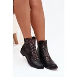 Boto Insulated women's ankle boots flat heel flowers black Labise | Shoptok.si
