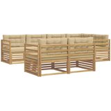  Set vanjskih sofa 7 kom. Bijela i bež Poliester Smeđa 325,5 x 166,5 x 73 cm | Shoptok.si