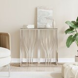  Konzolni stol 70 x 30 x 70 cm od nehrđajućeg čelika i stakla | shoptok.hr