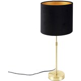QAZQA Namizna svetilka zlata / medenina s črnim žametnim odtenkom 25 cm - Parte Cene
