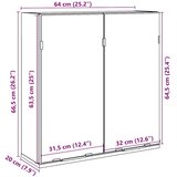 vidaXL kopalniško ogledalo kabinet starega lesa 64x20x66,5 cm | Shoptok.si
