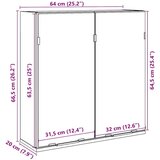 vidaXL Kupaonski ormarić s ogledalom staro drvo 64x20x66,5 cm | shoptok.hr