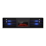 Blumfeldt Perth Medium Lowboard TV ormarić s električnim kaminom, 160 x 40 x 30 cm, LED | shoptok.hr
