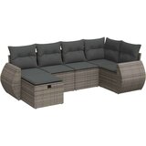  6-dijelni set vrtnih sofa od poliratana s jastucima sivi | shoptok.hr
