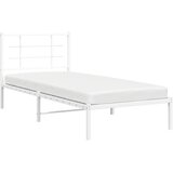  Metalni okvir za krevet s uzglavljem bijeli 90x200 cm | shoptok.hr