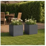vidaXL Vrtna saksija 2 kom. Antracit 35 x 35 x 35 cm Čelična vrata - Antracit 35 x 35 x 35 cm 2 | shoptok.hr