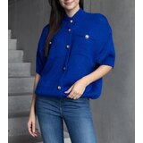 Gemre Women's blue short-sleeve sweater with decorative buttons Shela Cijene