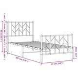 Metalni okvir kreveta uzglavlje i podnožje crni 80x200 cm | shoptok.hr