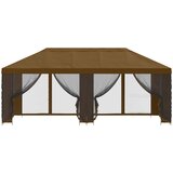 Paviljon s bočnim stranama 6 x 3 m Sivosmeđa Poliester i čelik | shoptok.hr