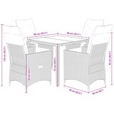  5-dijelni vrtni blagovaonski set s jastucima poliratan smeđi Smeđa 90 x 90 x 75 cm | shoptok.hr