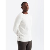 Ombre Men's raglan sweater with ribbed sleeves - white | Shoptok.si