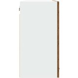 Viseći stakleni ormarić "Lyon" Staro drvo 80x31x60 cm Konstruirano drvo | Eponuda.com