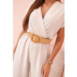 Kesi Włoski Overalls with a decorative belt at the waist light beige | shoptok.hr