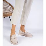 Gemre Beige loafers embellished with rhinestones Linsol | Shoptok.si