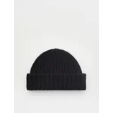 kapa beanie iz mešanice volne - črna