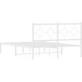  Metalni okvir za krevet s uzglavljem bijeli 140 x 200 cm | shoptok.hr
