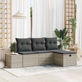 vidaXL 4-dijelni vrtni kauč set s jastučićima svijetlo sivi poli ratan | shoptok.hr