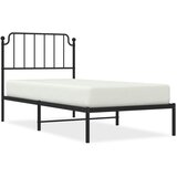 Maison Chic Kovinski Posteljni okvir - Enojna postelja - Postelja za odrasle z vzglavjem črn 90x200 cm-J71, (21759282) | Shoptok.si