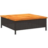  Vrtni stol crni 70 x 70 x 25 cm od ratana i bagremovog drva | shoptok.hr