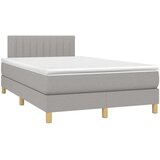  Box spring postelja z vzmetnico LED sv. siva 120x200 cm blago, (20726575) | Shoptok.si