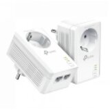Tp-link TL-PA7027PKIT 1000Mbps AV1000 Powerline Adapter Kit (2 kom komplet) sa integrisanom šuko utičnicom za mrežu preko strujne instalacije, 2xGigabit LAN, plug&play instalacija, domet do 300m | ePonuda.com