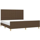 Posteljni okvir z vzglavjem temno rjav 180x200 cm blago, (20903243) | Shoptok.si