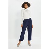 Trendyol Navy Blue Elastic Waist Straight Cut Woven Trousers | shoptok.hr