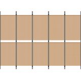  5-Panel Razdjelnik Bež 250 x 180 cm Tkanina | shoptok.hr