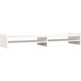  Stojalo za zaslon belo 100x27x15 cm trdna borovina | Shoptok.si