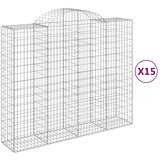  Lučne gabionske košare 15kom 200x50x160/180cm pocinčano željezo | shoptok.hr