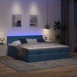 vidaXL Otomanski posteljni okvir z vzmetnicami moder 180x200cm žamet | Shoptok.si